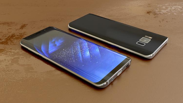 Zwei Samsung Smartphones liegen auf einem Tisch
